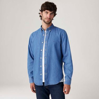 Camisa Levi's® Authentic Button Down Manga Longa Lavagem Média