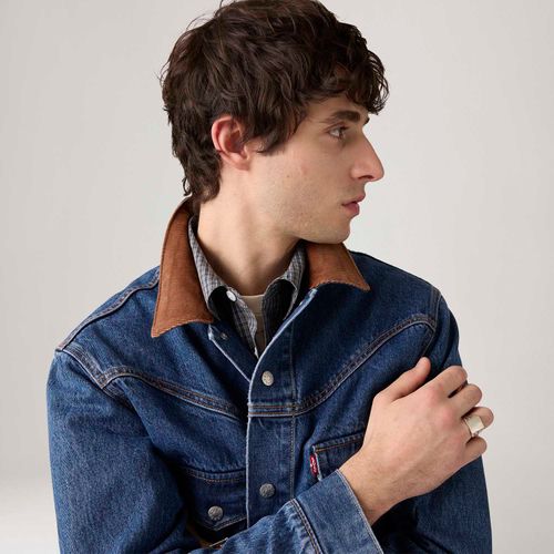 Jaqueta Jeans Levi's® Western Trucker Shorthorn Lavagem Escura