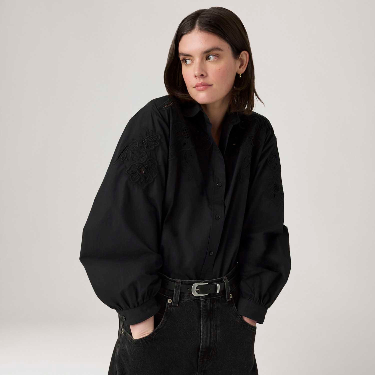 Blusa Levi's® Janie Holiday Manga Longa Preta | FastStore PDP