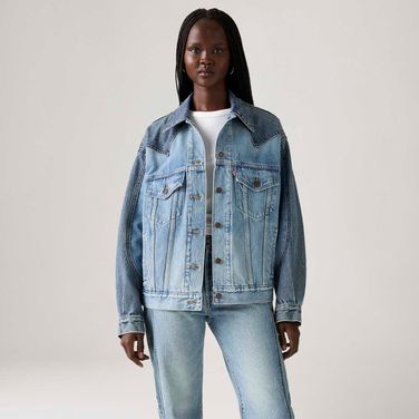 Jaqueta Jeans Levi's® 90's Western Pieced Trucker Lavagem Média