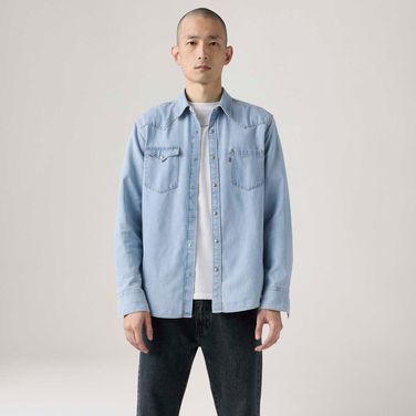 Camisa Jeans Levi's® Barstow Special Manga Longa Lavagem Clara