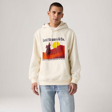 Moletom Levi's® Relaxed Graphic com Capuz Bege
