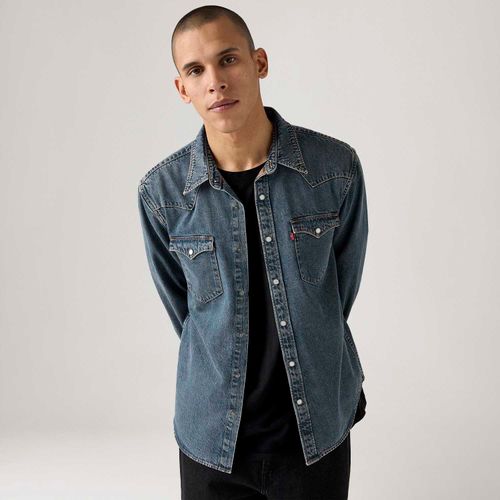 Camisa Jeans Levi's® Barstow Western Manga Longa Lavagem Média