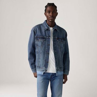 Jaqueta Jeans Levi's® Trucker Relaxed Lavagem Média