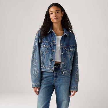 Jaqueta Jeans Levi's® 90's Shrunken Trucker Lavagem Média