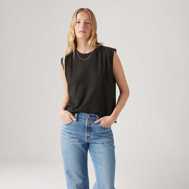 Camiseta Levi's® Muscle Tee Boxy Tank Preta