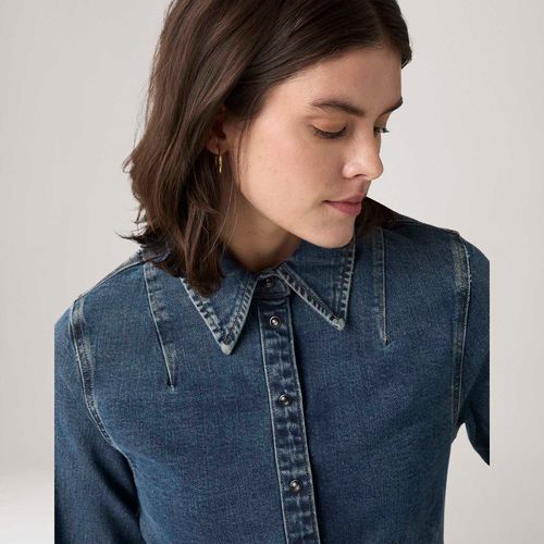 Camisa Jeans Levi's® Shaped Manga Longa Lavagem Escura