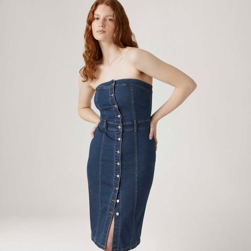 Vestido Jeans Levi's® Denim Bustier Lavagem Escura