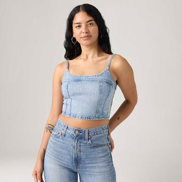 Blusa Jeans Levi's® Jadine Cami Tank Lavagem Clara