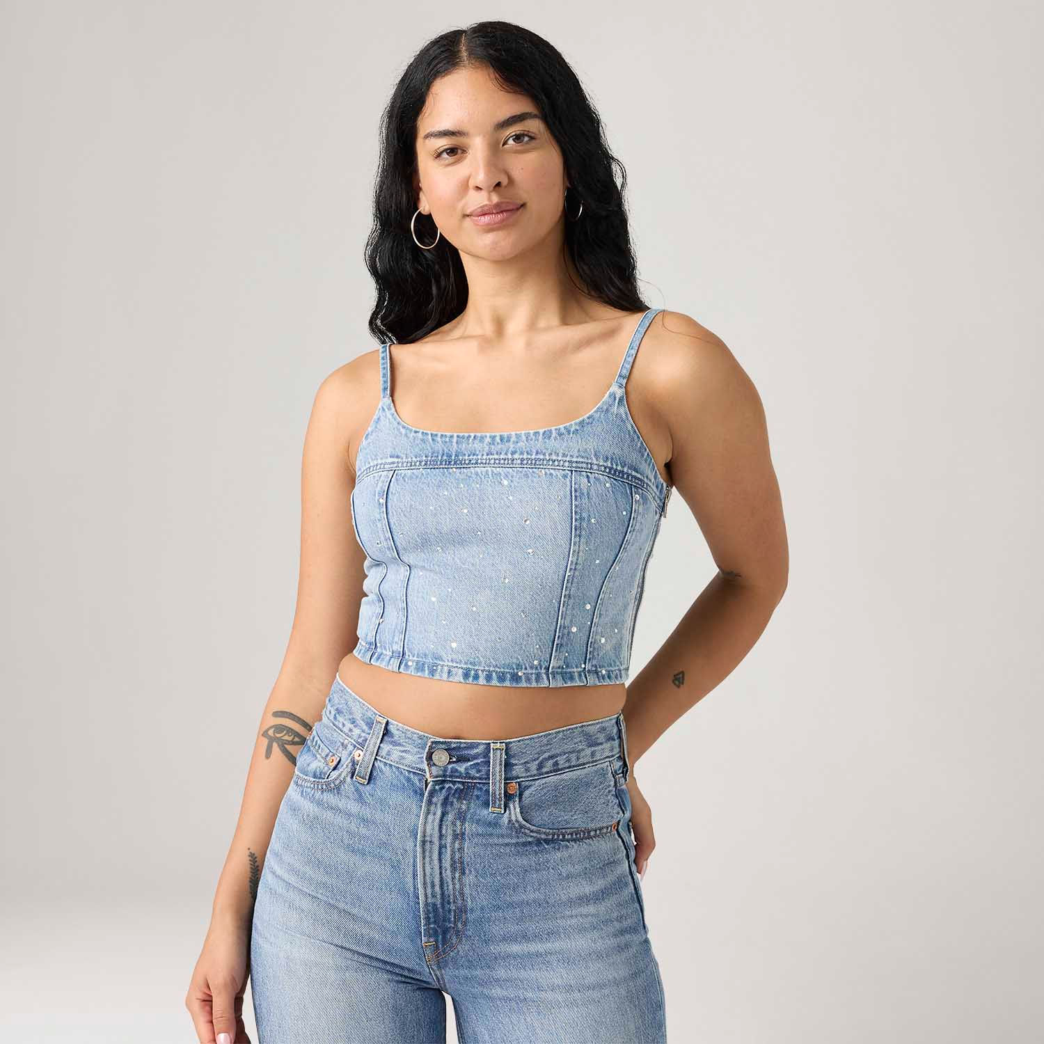 Blusa Jeans Levi's® Jadine Cami Tank Lavagem Clara - Levi's® Brasil