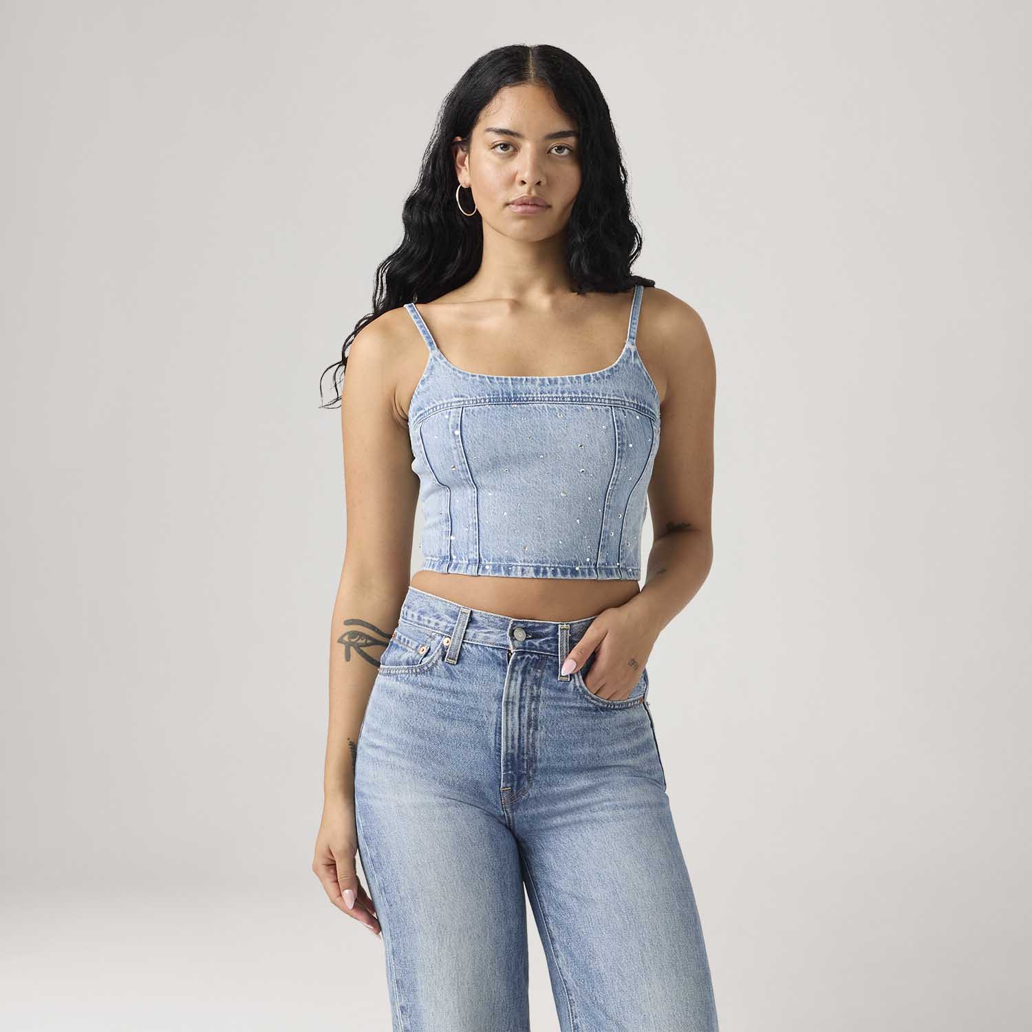 トップス Richmond denim tanktop Blusa Jeans Levi's® Jadine Cami Tank Lavagem Clara - Levi's® Brasil