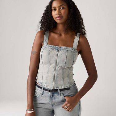 Blusa Corset  Jeans Levi's® Sculpted Cinza