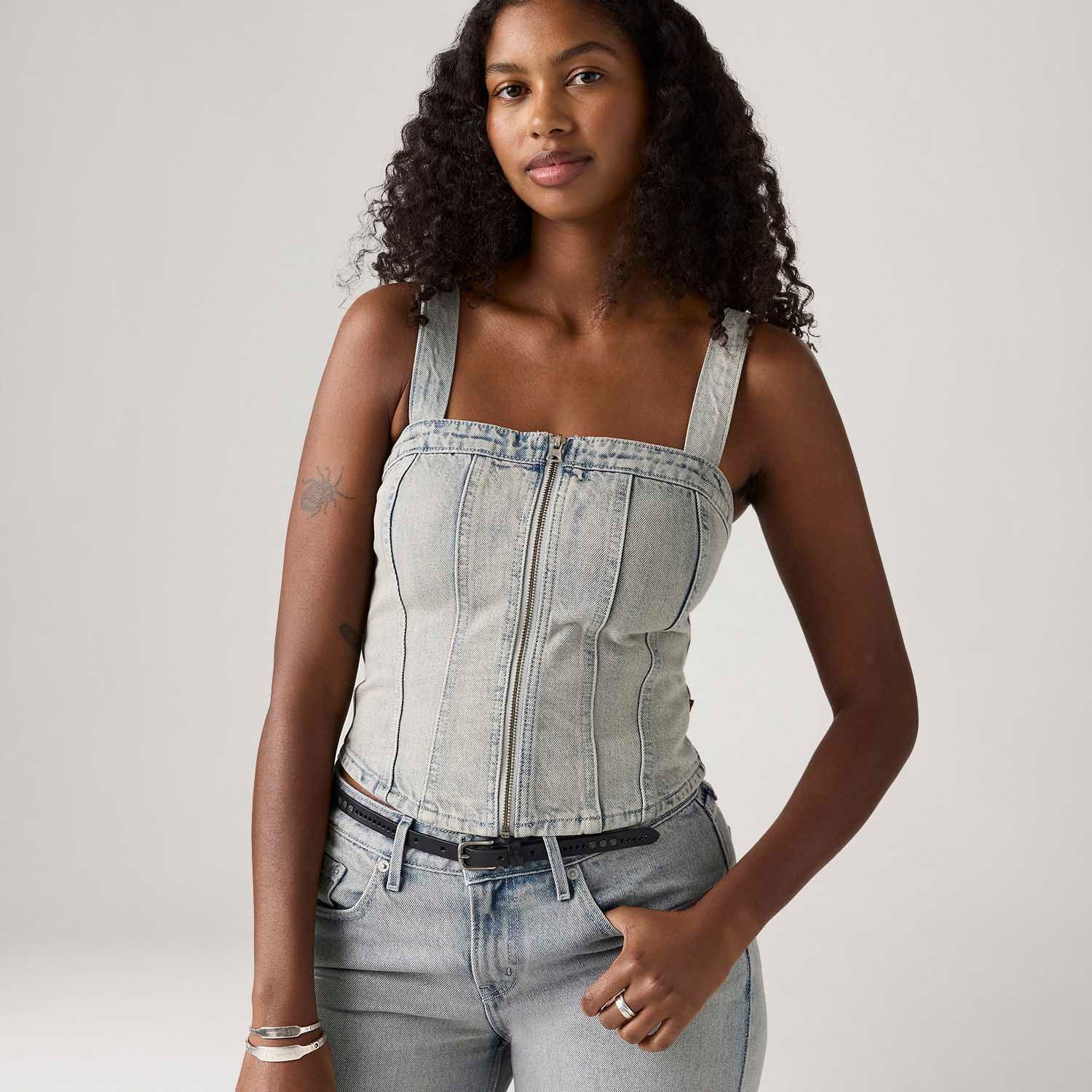 Blusa Corset Jeans Levi's® Sculpted Cinza - Levi's® Brasil