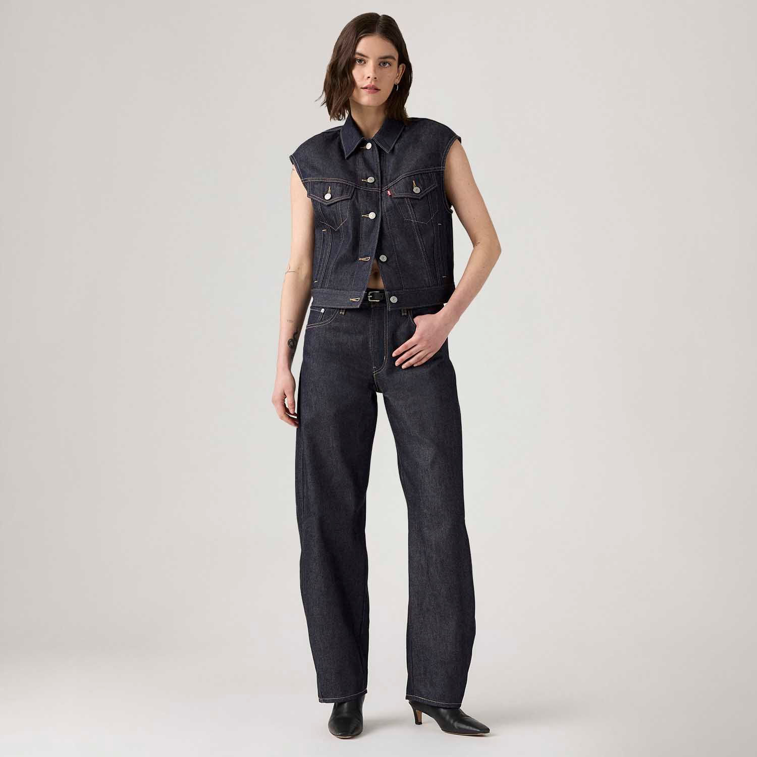 Calça Jeans Levi's® Baggy Dad Barrel Lavagem Escura - Levi's® Brasil