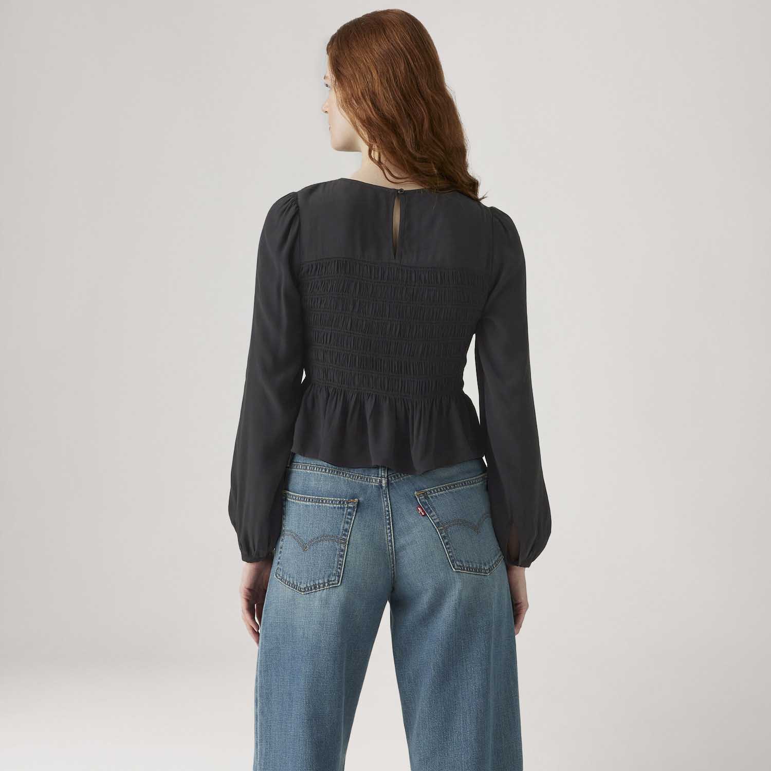 トップス riemirates53553 Blusa Levi's® Fleur Smocked Preta Manga Longa - Levi's® Brasil