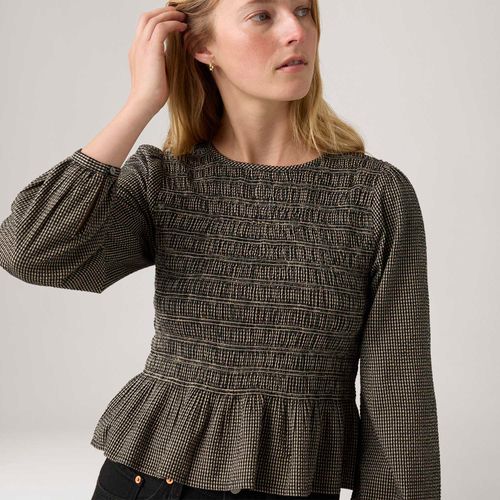 Blusa Levi's® Fleur Smocked Marrom Manga Longa