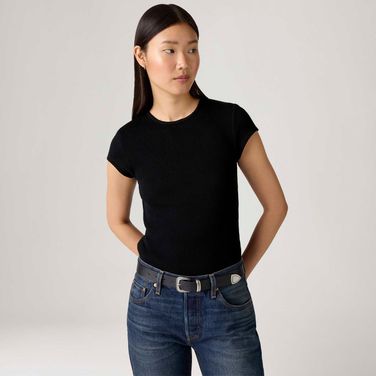 Camiseta Levi's® Dry Goods Waffle Preta Manga Curta