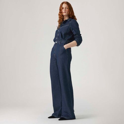 Macacão Jeans Levi's® Rinoa Wide Leg Lavagem Escura