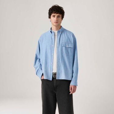 Camisa Levi's® Zandt Cropped Lavagem Clara