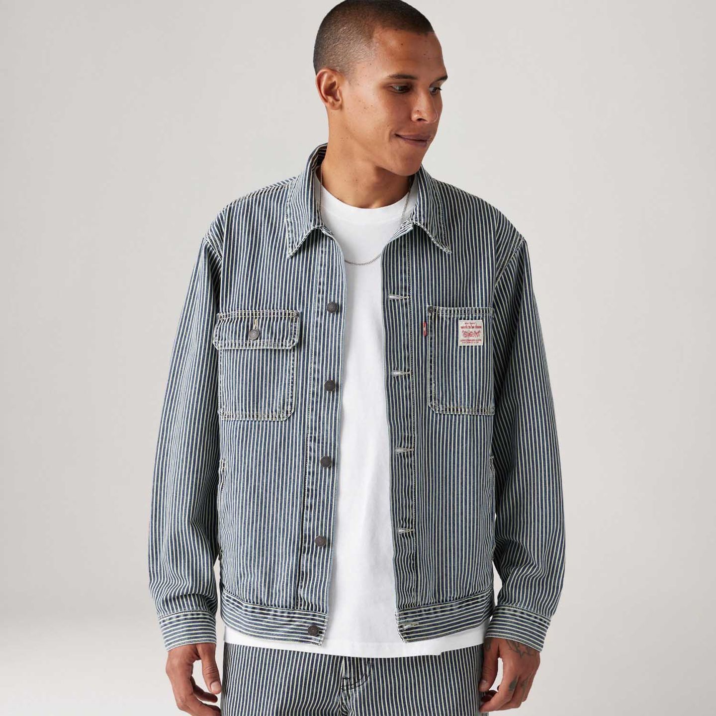 Jaqueta Jeans Levi's® Trucker Sunrise Listrada - Levi's® Brasil