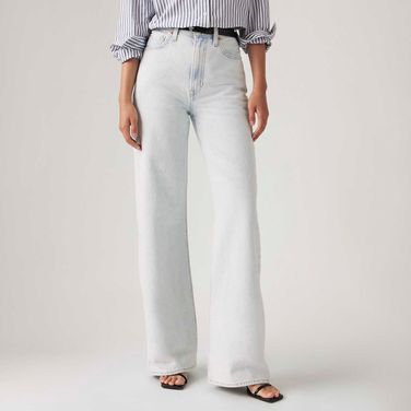 Calça Jeans Levi's® Ribcage Wide Leg Lavagem Clara