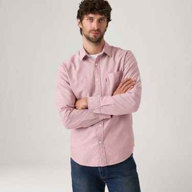 Camisa Levi's® Classic Standard Rosa Manga Longa