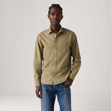 Camisa Levi's® Classic Standard Caqui Manga Longa