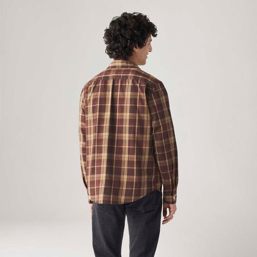 Camisa Levi's® Classic Standard Xadrez Marrom com Bolso