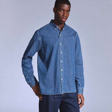 Camisa Jeans Levi's® Blue Tab Relaxed Buttom Down  Lavagem Média
