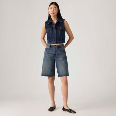 Bermuda Jorts Jeans Levi's® Baddy Dad Lavagem Escura
