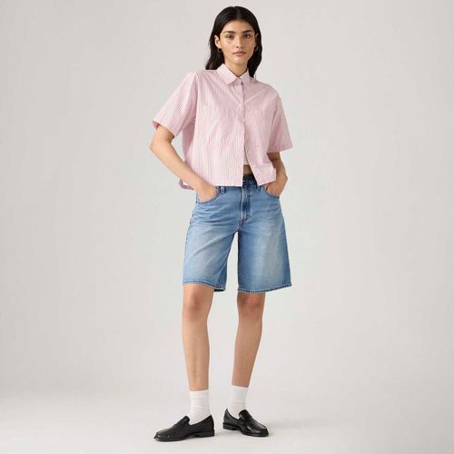 Bermuda Jorts Jeans Levi's® Baddy Dad Lavagem Média