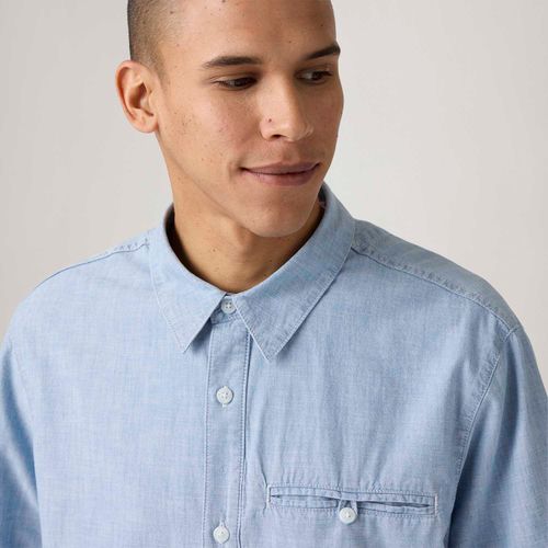 Camisa Levi's® Zandt Cropped Azul Claro Manga Curta