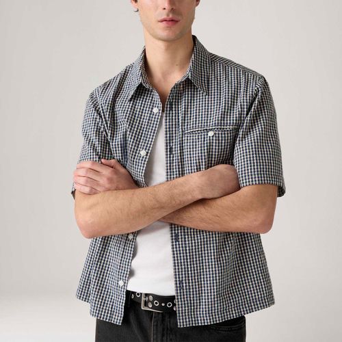 Camisa Levi's® Zandt Cropped Azul Manga Curta