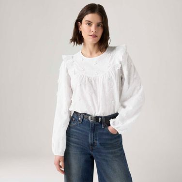 Blusa Levi's® Mallory Off White Manga Longa