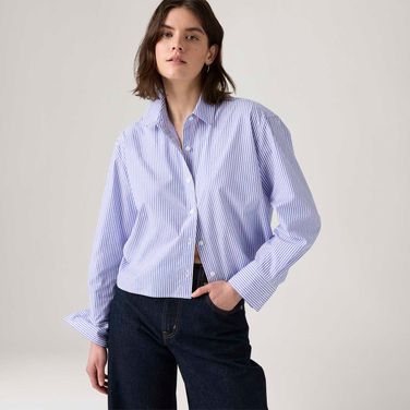 Camisa Levi's® Cropped Harlie Azul Manga Longa