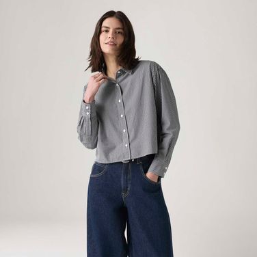 Camisa Levi's® Cropped Harlie Azul Manga Longa