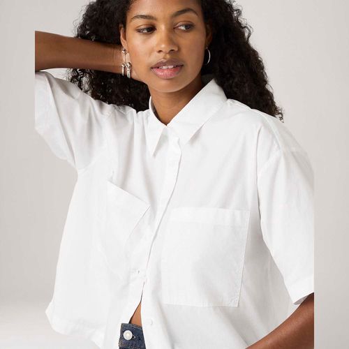 Camisa Levi's® Harlie Cropped Branca Manga Curta