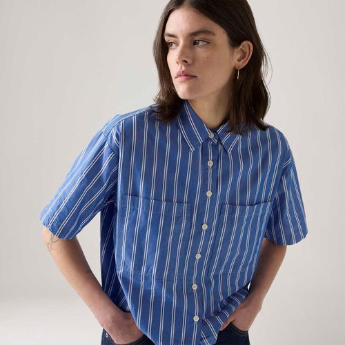 Camisa Levi's® Harlie Cropped Azul Manga Curta