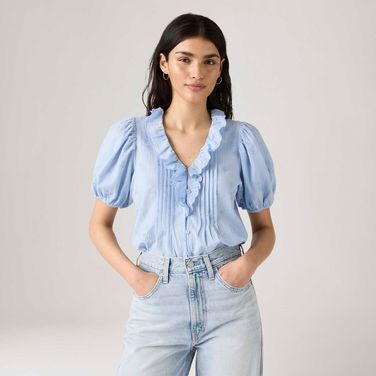 Blusa Levi's® Giselle Ruffle Azul