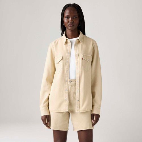 Camisa Levi's® Iconic Western Bege Manga Longa