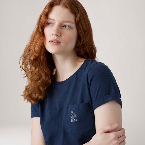 Camiseta Levi's® Margot Pocket Azul Manga Curta