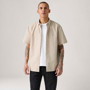 Camisa Levi's® Authentic Button Down Bege Manga Curta