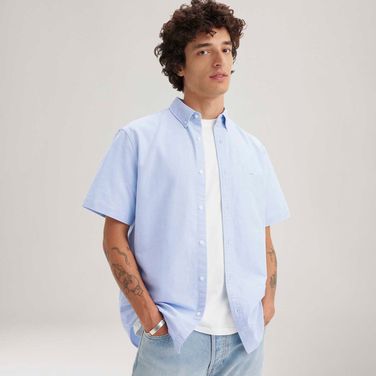 Camisa Levi's® Authentic Button Down Azul Manga Curta