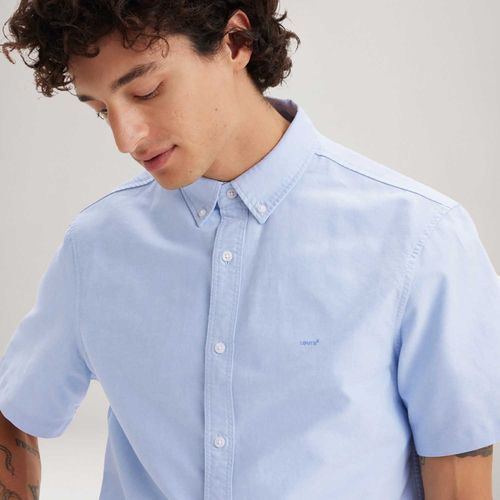 Camisa Levi's® Authentic Button Down Azul Manga Curta