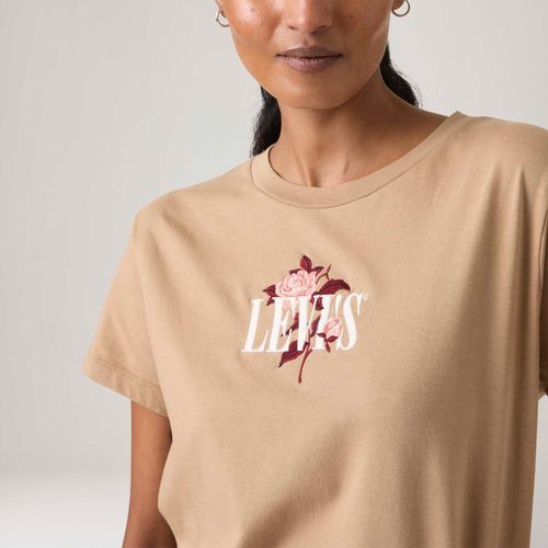 Camiseta Levi's® Graphic Boxy Bege Manga Curta