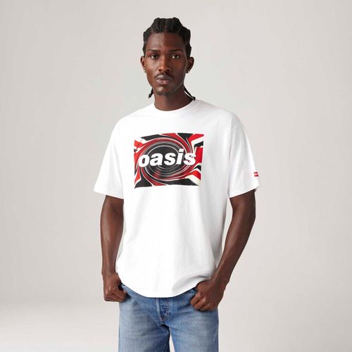 Camiseta Levi's® Graphic Tee Union Jack Branca Manga Curta | Collab Oasis