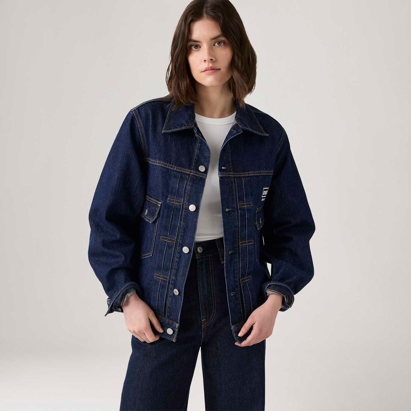 Jaqueta Jeans Levi's® Trucker Type II Lavagem Escura | Collab