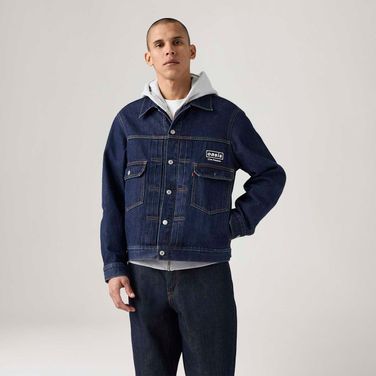 Jaqueta Jeans Levi's® Trucker Type II Lavagem Escura | Collab Oasis