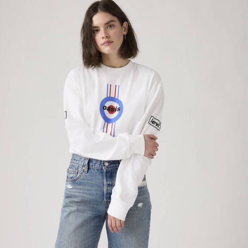 Camiseta Levi's® Band Tee Branca Manga Longa | Collab Oasis