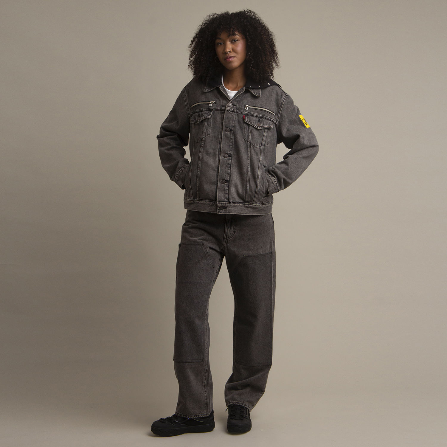 Jaqueta Jeans Levi's® The Trucker Preta | Collab PodPah - Levi's